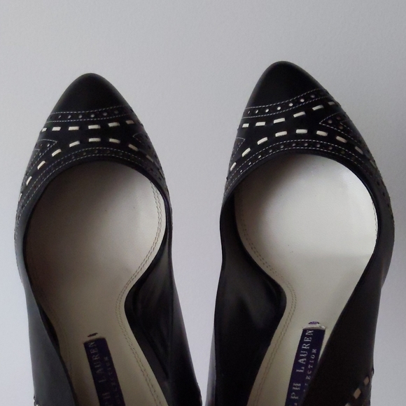 Ralph Lauren Collection B & W Leather Heels - Picture 15 of 15